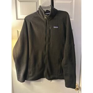 Patagonia Mens Better Sweater Full Zip Pockets Black Size Large
